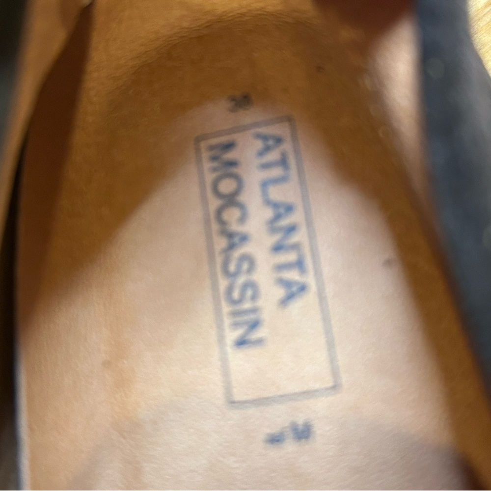 Atlanta Mocasin Women’s Brown Suede Leather Driving Loafers w Tassels - Picture 8 of 13